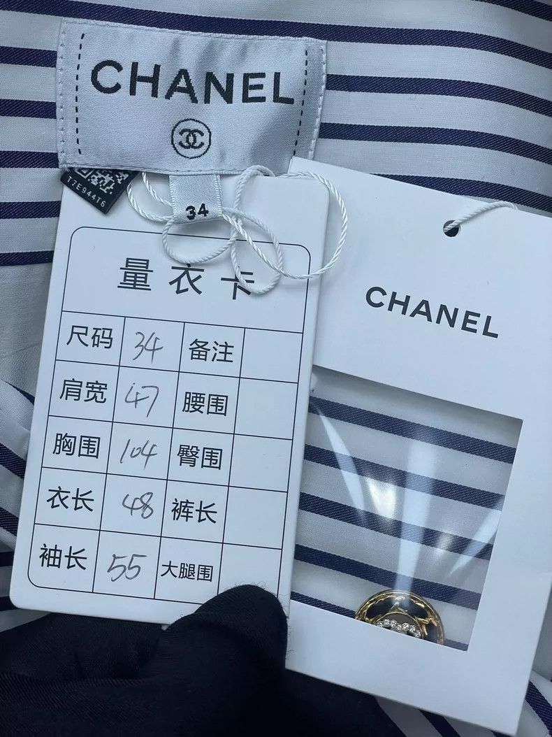 Chanel Chanel Blue and White Striped Double-breasted Top-yf Size US S / EU 44-46 / 1 - 7 Thumbnail