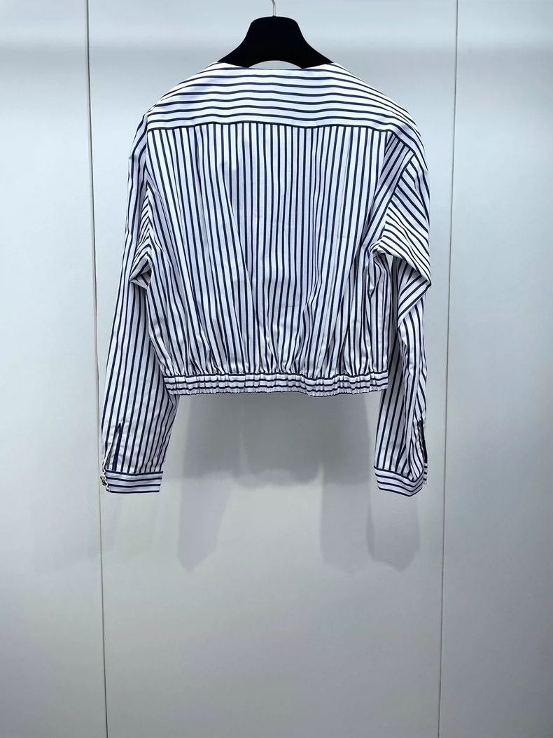 Chanel Chanel Blue and White Striped Double-breasted Top-yf Size US S / EU 44-46 / 1 - 2 Thumbnail