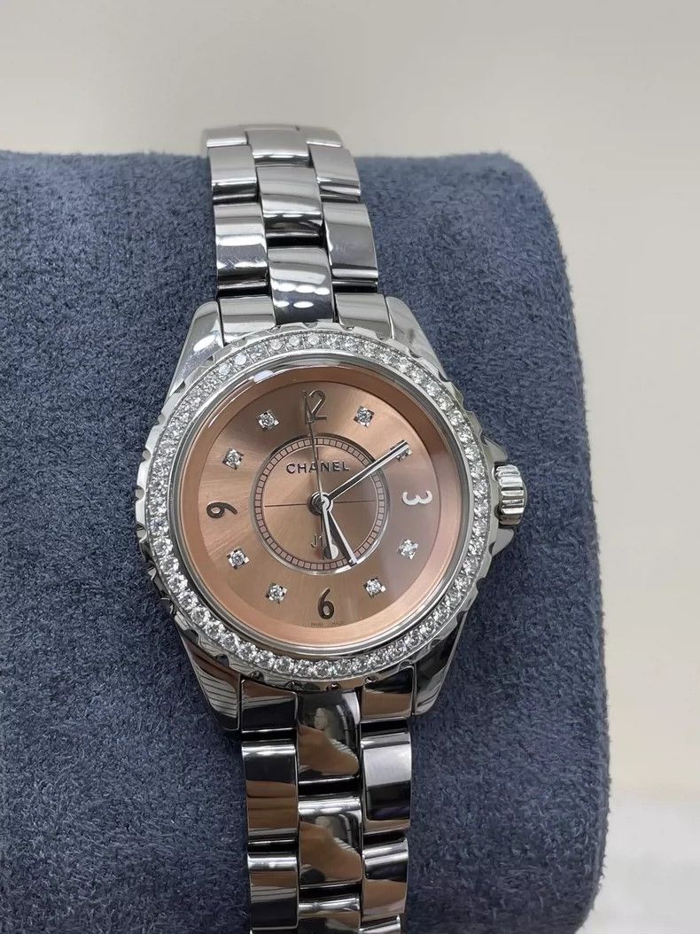 Chanel Chanel J12 Pink Dial Diamond Quartz Watch-yf Size ONE SIZE - 2 Thumbnail