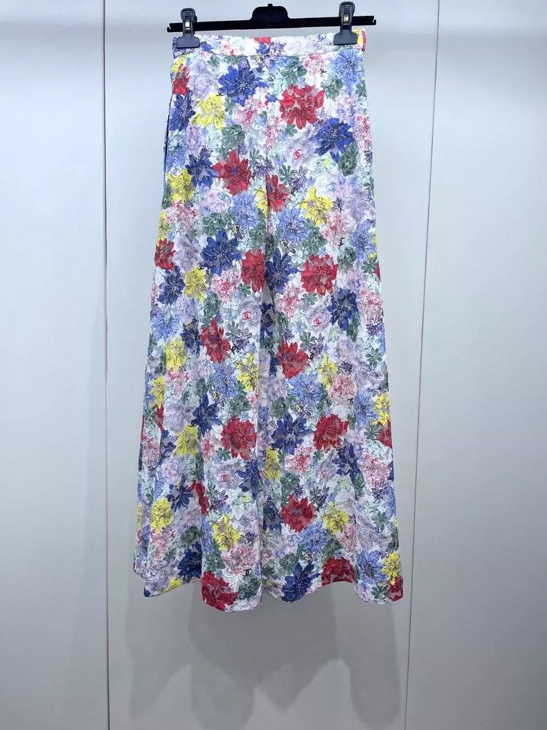 Chanel Chanel Floral Wide-Leg Trousers-yf Size US 34 / EU 50 - 2 Thumbnail