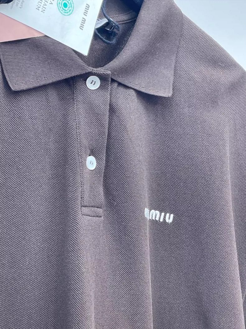 Miu Miu Miu Miu Chocolate Color Polo Shirt-yf Size US XS / EU 42 / 0 - 4 Thumbnail