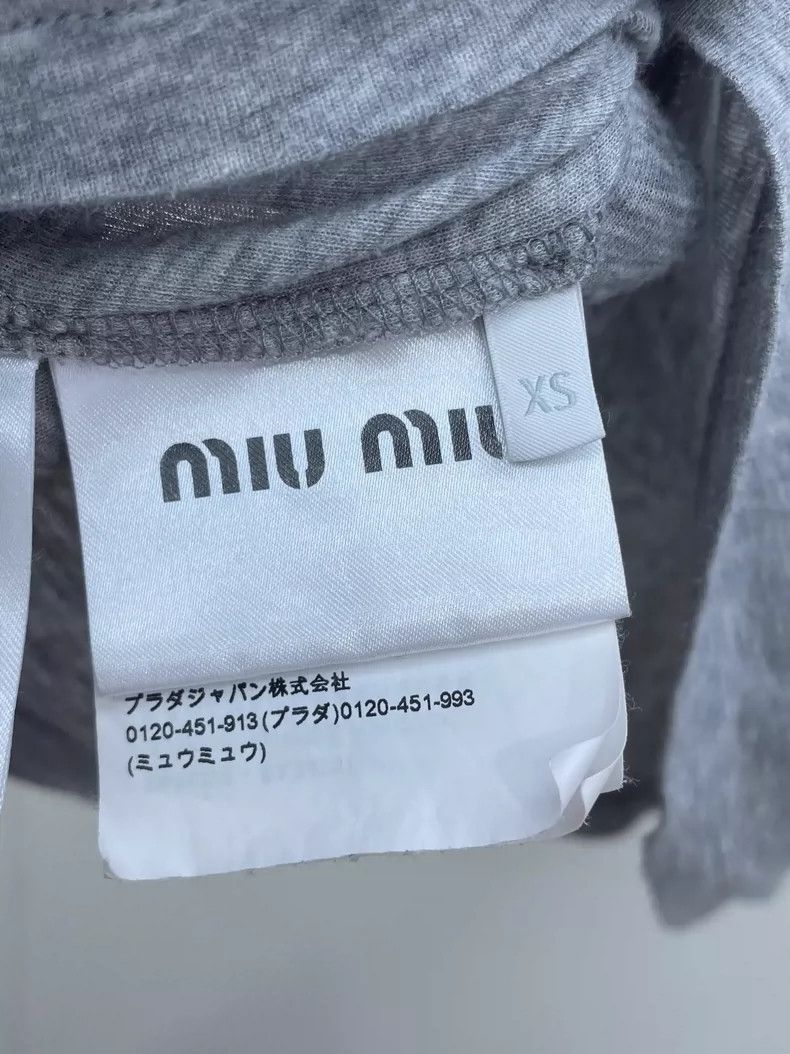 Miu Miu Miu Miu Gray Short Sleeve T-Shirt-yf Size US XS / EU 42 / 0 - 7 Thumbnail