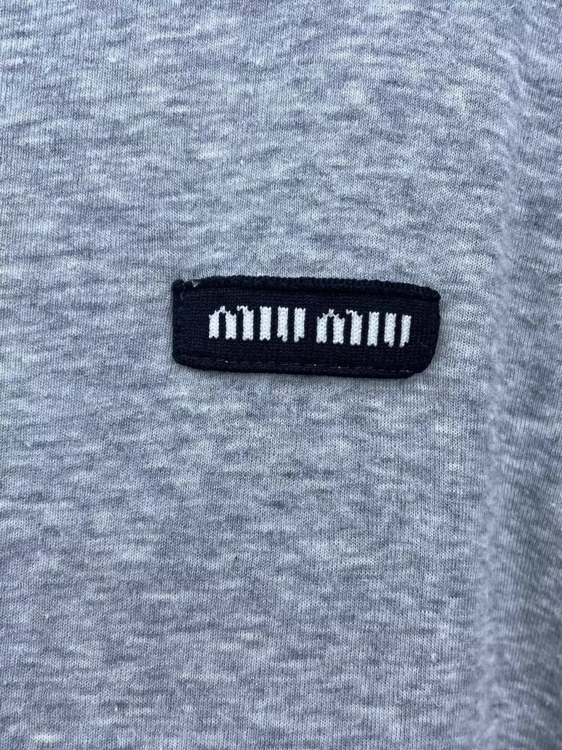 Miu Miu Miu Miu Gray Short Sleeve T-Shirt-yf Size US XS / EU 42 / 0 - 3 Thumbnail