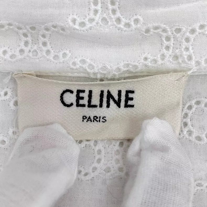 Celine Celine White Long Sleeve Cotton Dress-yf Size US XS / EU 42 / 0 - 5 Thumbnail