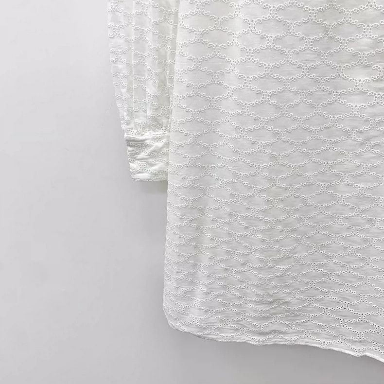 Celine Celine White Long Sleeve Cotton Dress-yf Size US XS / EU 42 / 0 - 4 Thumbnail