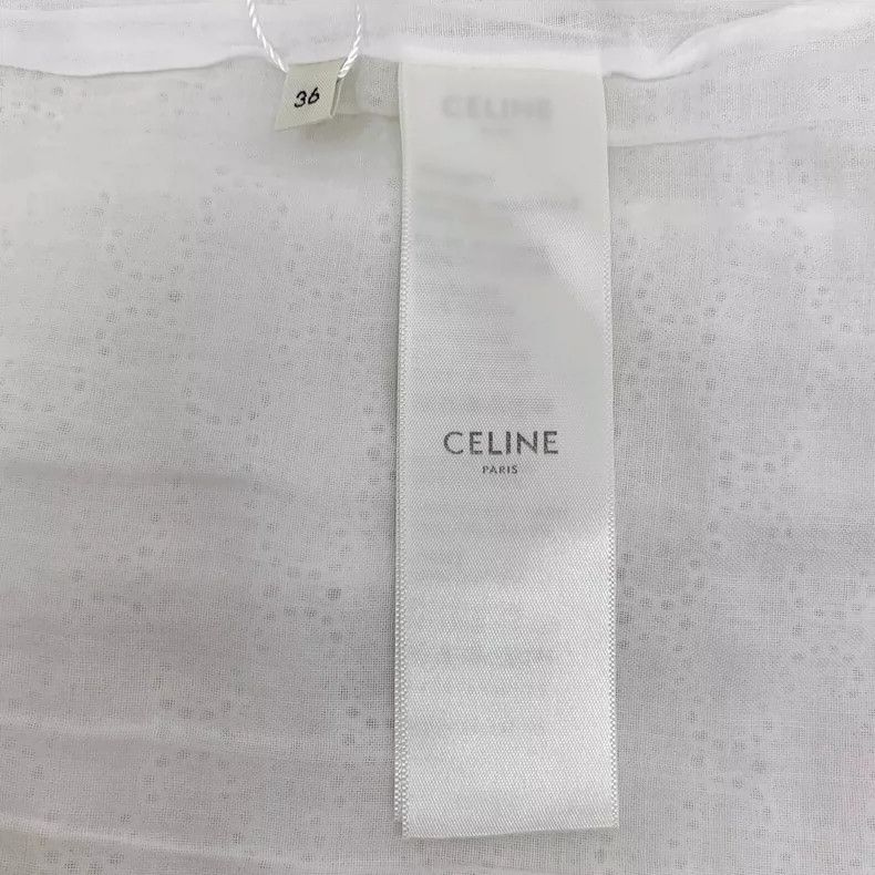 Celine Celine White Long Sleeve Cotton Dress-yf Size US XS / EU 42 / 0 - 6 Thumbnail