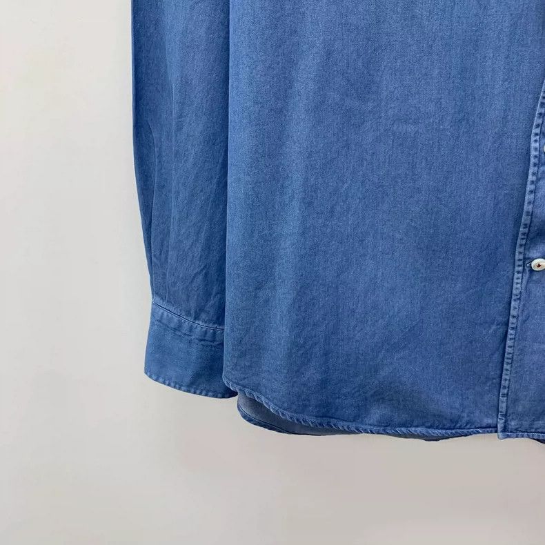 Ermenegildo Zegna Loro Piana Blue Cotton Long Sleeve Shirt-yf Size US M / EU 48-50 / 2 - 4 Thumbnail