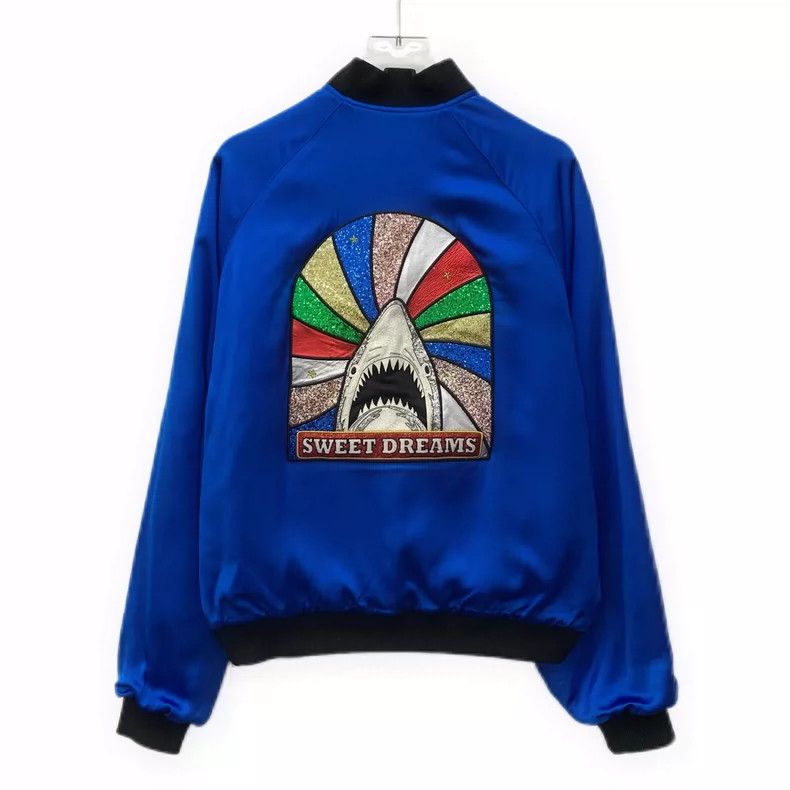 Saint Laurent Paris Saint Laurent Blue Shark Zip-Up Jacket-yf Size US S / EU 44-46 / 1 - 2 Thumbnail