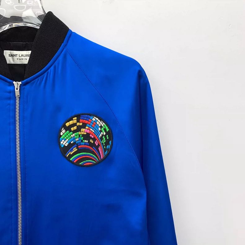 Saint Laurent Paris Saint Laurent Blue Shark Zip-Up Jacket-yf Size US S / EU 44-46 / 1 - 3 Thumbnail