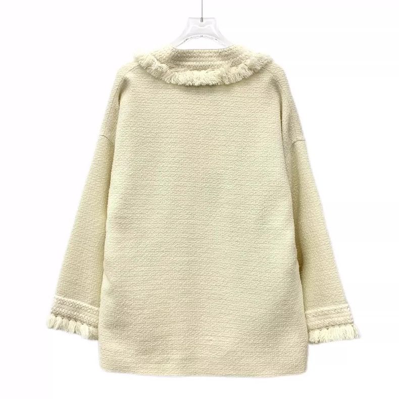 Gucci Gucci Beige Wool Tassel Knit Cardigan Coat-yf Size US S / EU 44-46 / 1 - 2 Thumbnail