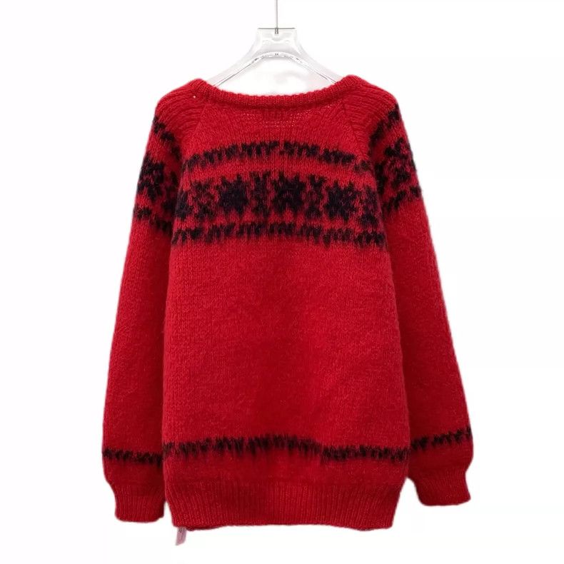 Celine Celine Red Wool Knit Sweater Long Sleeve-yf Size US L / EU 52-54 / 3 - 2 Thumbnail