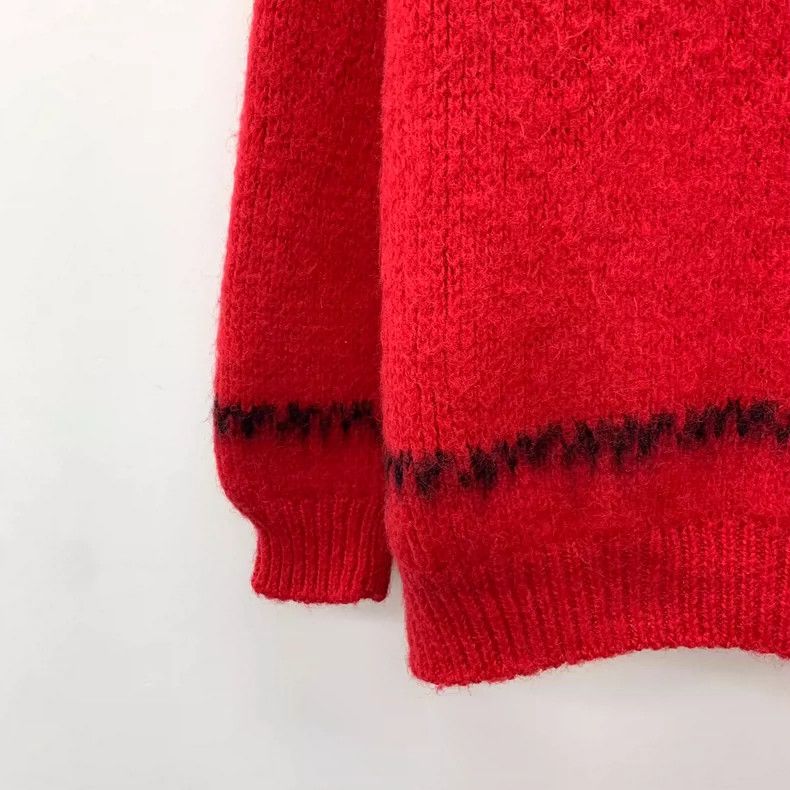Celine Celine Red Wool Knit Sweater Long Sleeve-yf Size US L / EU 52-54 / 3 - 4 Thumbnail