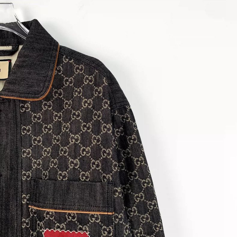 Gucci Gucci Black Logo Jean Jacket Long Sleeve-yf Size US S / EU 44-46 / 1 - 3 Thumbnail