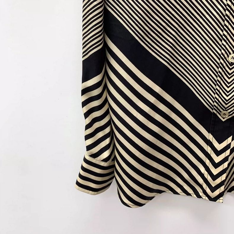 Gucci Gucci Aria Striped Silk Button-Up Long Sleeve Shirt-yf Size US M / EU 48-50 / 2 - 4 Thumbnail