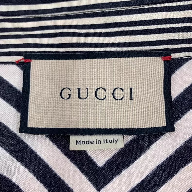 Gucci Gucci Aria Striped Silk Button-Up Long Sleeve Shirt-yf Size US M / EU 48-50 / 2 - 5 Thumbnail