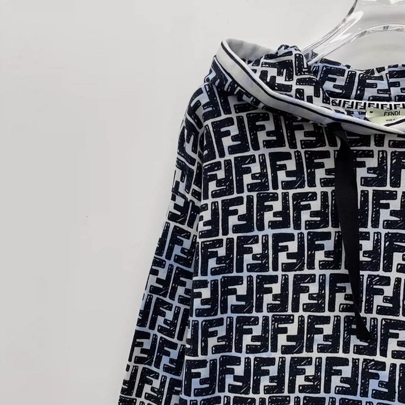 Fendi Fendi Blue Logo Hooded Long Sleeve Sweatshirt-yf Size US XS / EU 42 / 0 - 3 Thumbnail
