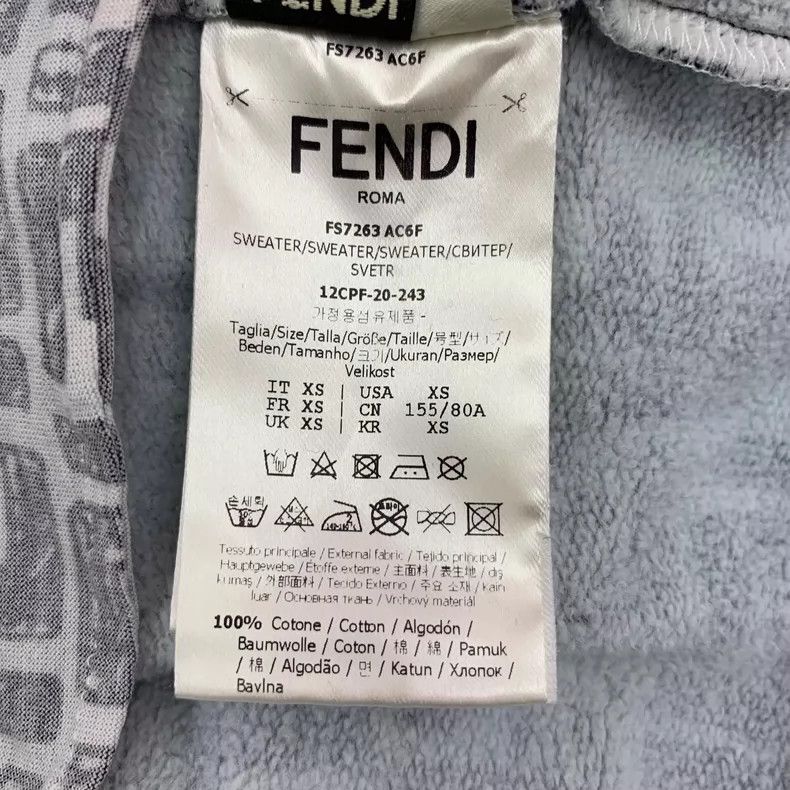 Fendi Fendi Blue Logo Hooded Long Sleeve Sweatshirt-yf Size US XS / EU 42 / 0 - 7 Thumbnail
