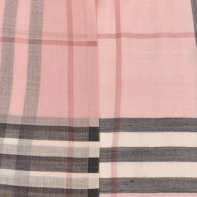 Burberry Burberry Pink Striped Cashmere Silk Scarf-yf Size ONE SIZE - 7 Thumbnail