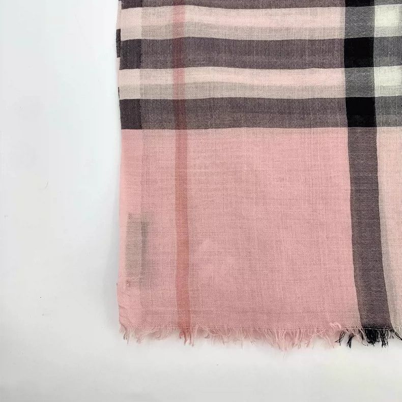 Burberry Burberry Pink Striped Cashmere Silk Scarf-yf Size ONE SIZE - 4 Thumbnail