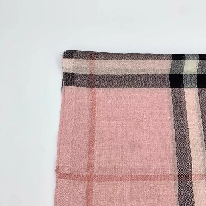 Burberry Burberry Pink Striped Cashmere Silk Scarf-yf Size ONE SIZE - 2 Thumbnail