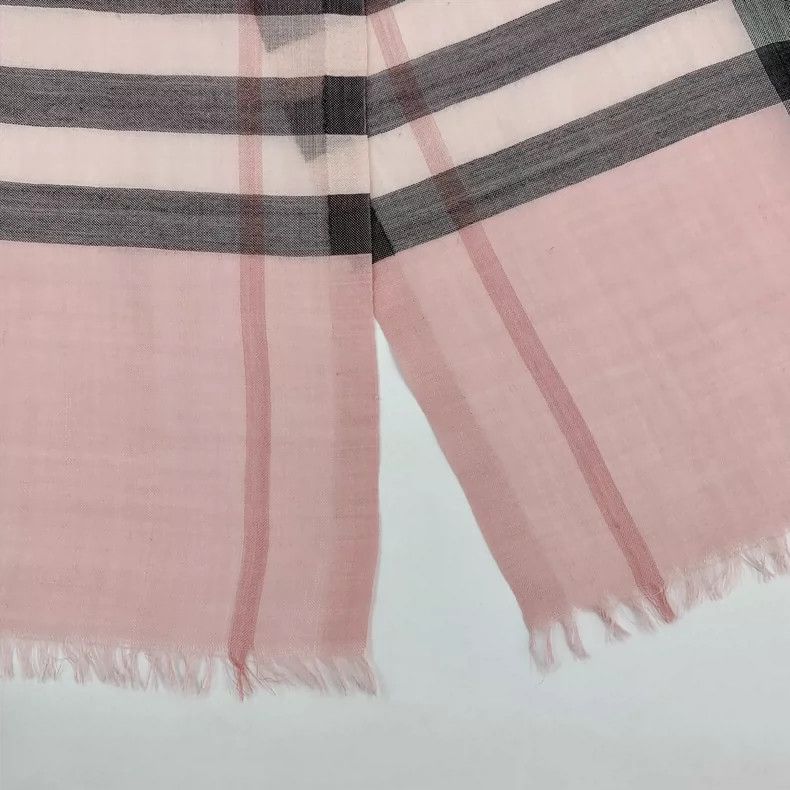 Burberry Burberry Pink Striped Cashmere Silk Scarf-yf Size ONE SIZE - 6 Thumbnail