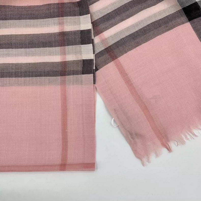 Burberry Burberry Pink Striped Cashmere Silk Scarf-yf Size ONE SIZE - 5 Thumbnail