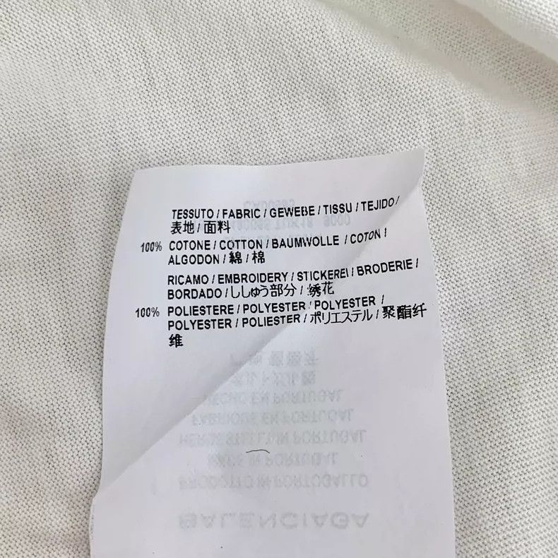 Balenciaga Balenciaga White Letter Embroidered Cotton T-shirt-yf Size US S / EU 44-46 / 1 - 8 Thumbnail