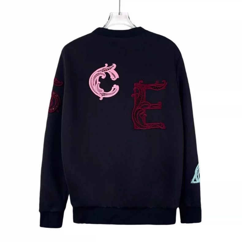 Versace Versace Black Logo Embroidered Long Sleeve Sweatshirt-yf Size US M / EU 48-50 / 2 - 2 Thumbnail