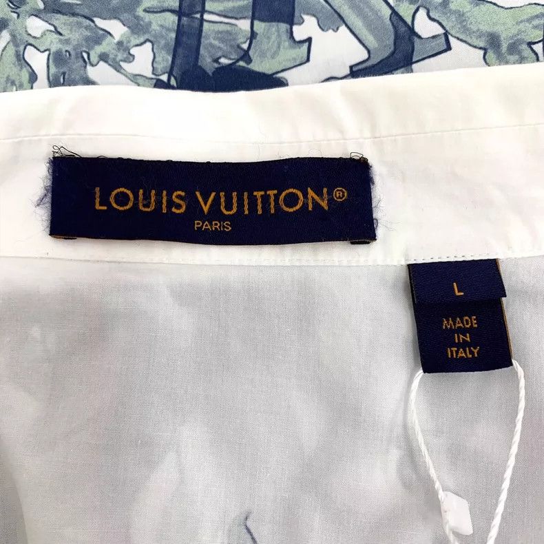 Louis Vuitton Louis Vuitton Blue Short Sleeve Shirt-yf Size US L / EU 52-54 / 3 - 5 Thumbnail