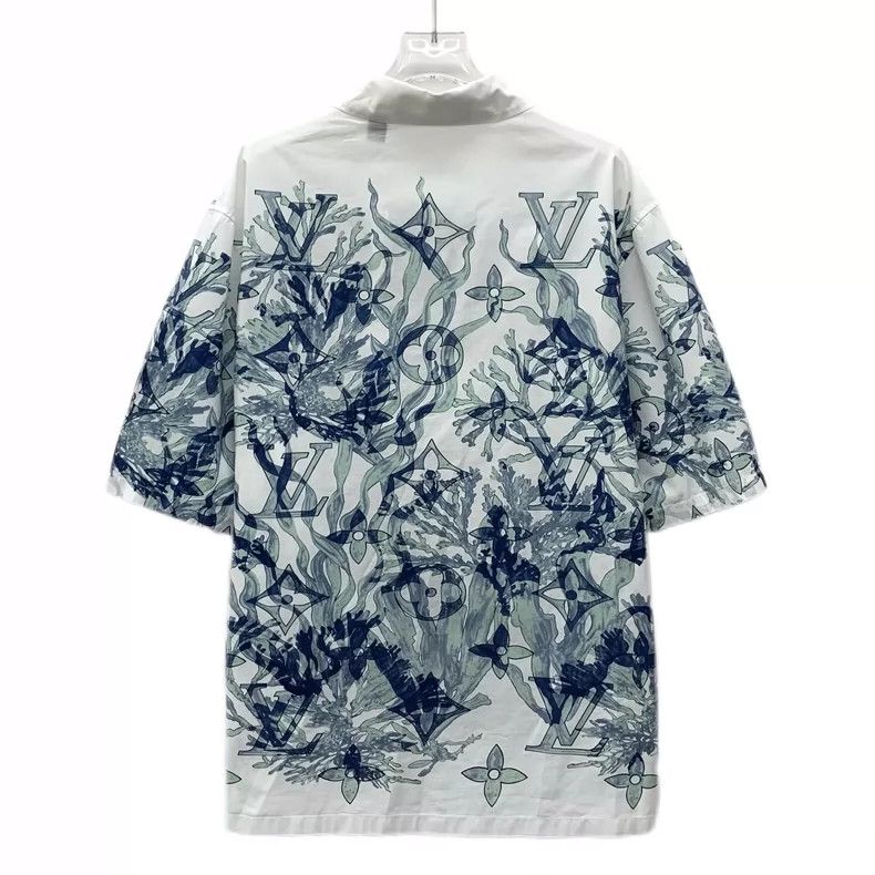 Louis Vuitton Louis Vuitton Blue Short Sleeve Shirt-yf Size US L / EU 52-54 / 3 - 2 Thumbnail
