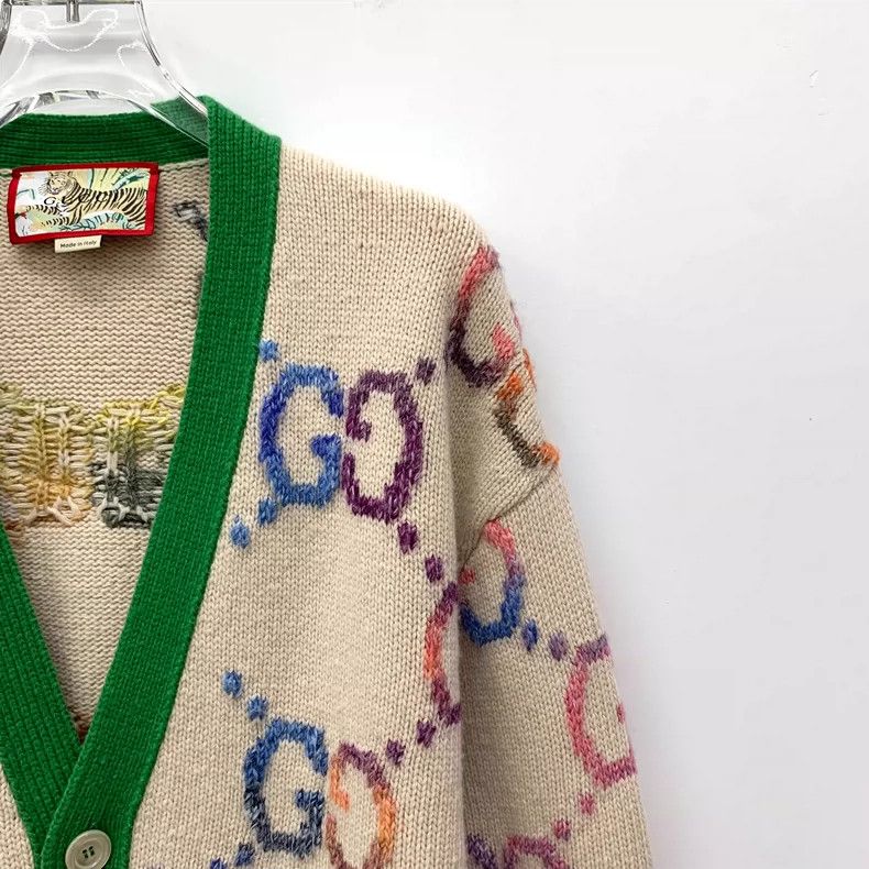 Gucci Gucci Multicolor Logo Long Sleeve Cardigan-yf Size US S / EU 44-46 / 1 - 3 Thumbnail