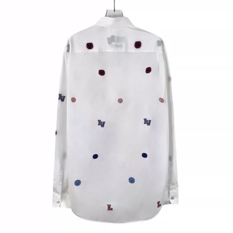 Louis Vuitton Louis Vuitton Embroidered Logo Long Sleeve Shirt-yf Size US XL / EU 56 / 4 - 2 Thumbnail