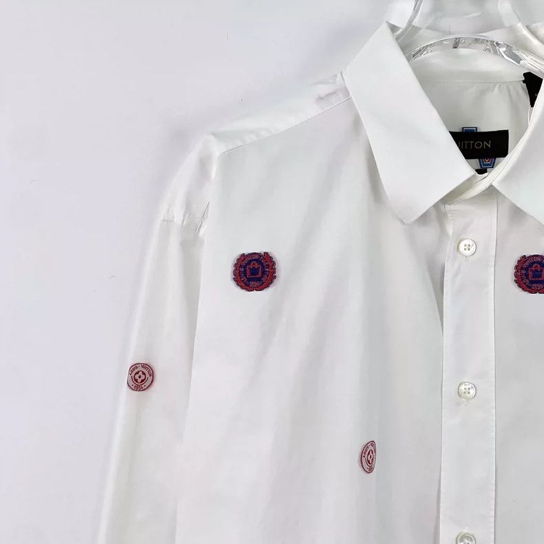 Louis Vuitton Louis Vuitton Embroidered Logo Long Sleeve Shirt-yf Size US XL / EU 56 / 4 - 3 Thumbnail