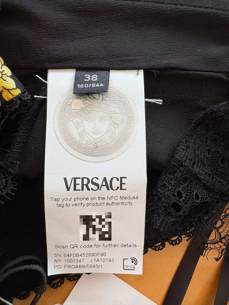 Versace Versace Baroque Print Silk Lace Top-yf Size US M / EU 48-50 / 2 - 7 Thumbnail