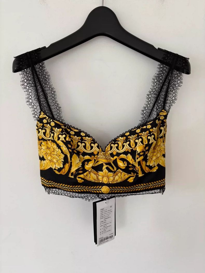 Versace Versace Baroque Print Silk Lace Top-yf Size US M / EU 48-50 / 2 - 2 Thumbnail
