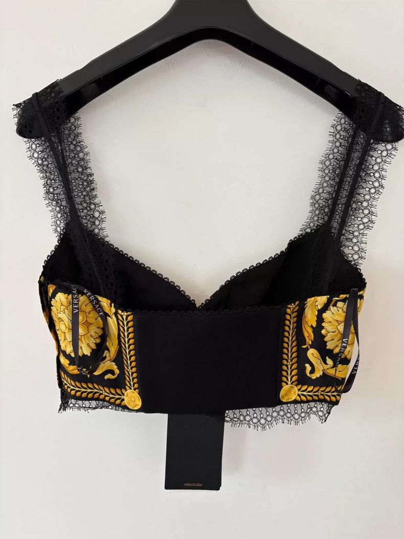 Versace Versace Baroque Print Silk Lace Top-yf Size US M / EU 48-50 / 2 - 4 Thumbnail