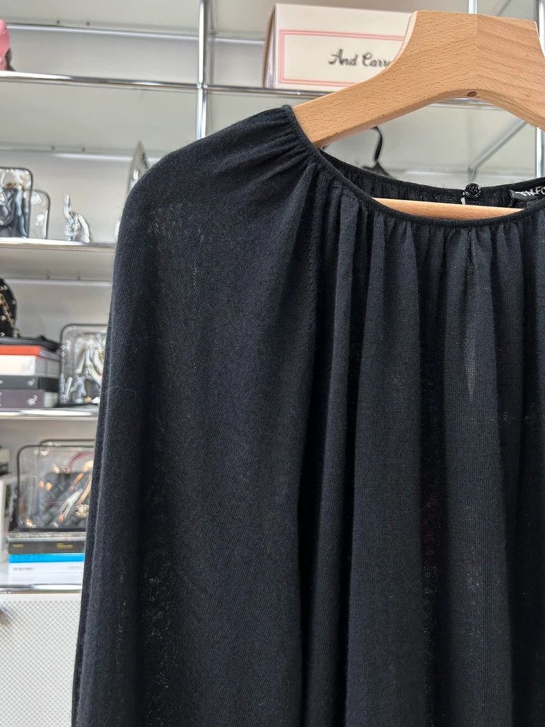 Tom Ford Tom Ford Black Knit Bubble Sleeve Top-yf Size US S / EU 44-46 / 1 - 3 Thumbnail