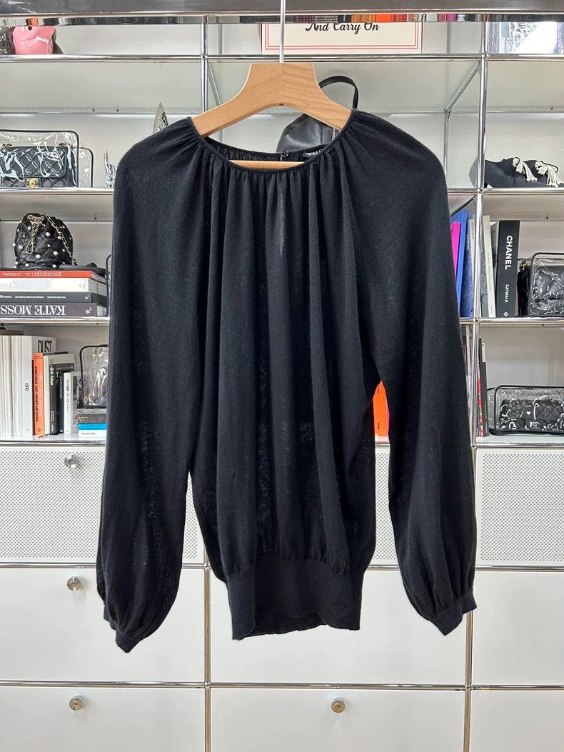 Tom Ford Tom Ford Black Knit Bubble Sleeve Top-yf Size US S / EU 44-46 / 1 - 2 Thumbnail