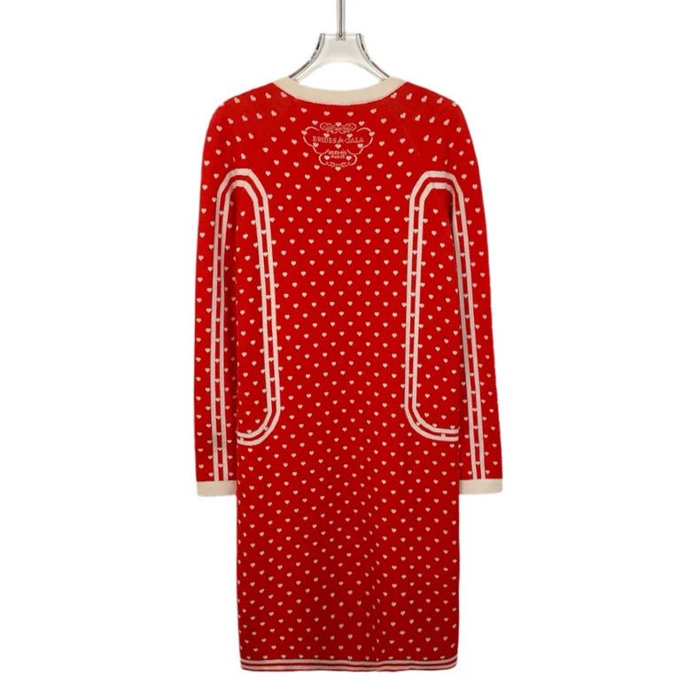 Hermes Hermes Red Pattern Cashmere Silk Dress-yf Size US 34 / EU 50 - 2 Thumbnail