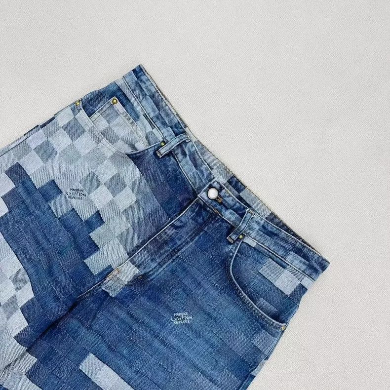 Louis Vuitton Louis Vuitton Checkerboard Denim Pants Size 33-yf Size US 33 - 3 Thumbnail