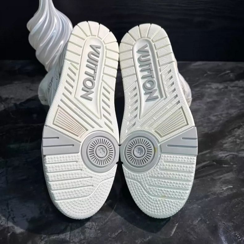 Louis Vuitton Lv High-Top Trainer Sneakers in Cream Color-yf Size US 9.5 / EU 42-43 - 5 Thumbnail