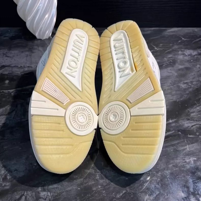 Louis Vuitton White Trainer Shoes with Cement Design-yf Size US 5.5 / EU 38 - 5 Thumbnail