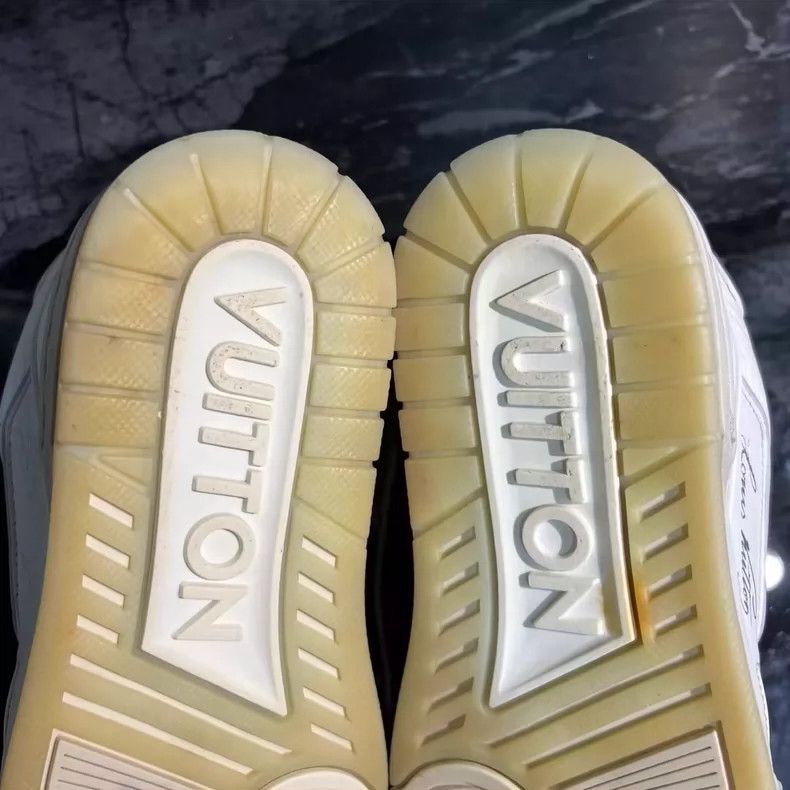 Louis Vuitton White Trainer Shoes with Cement Design-yf Size US 5.5 / EU 38 - 6 Thumbnail
