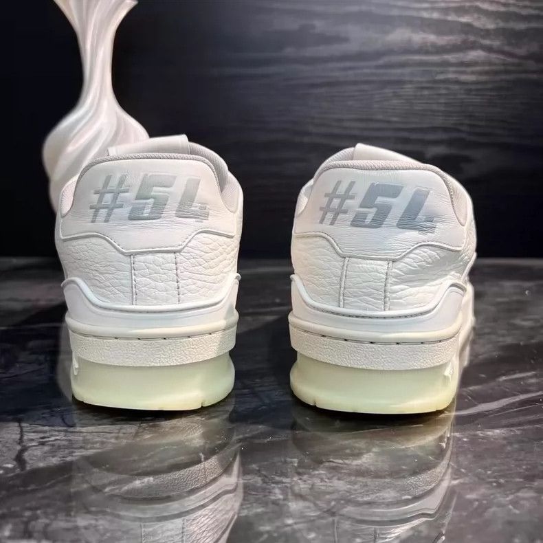 Louis Vuitton White Trainer Shoes with Cement Design-yf Size US 5.5 / EU 38 - 4 Thumbnail
