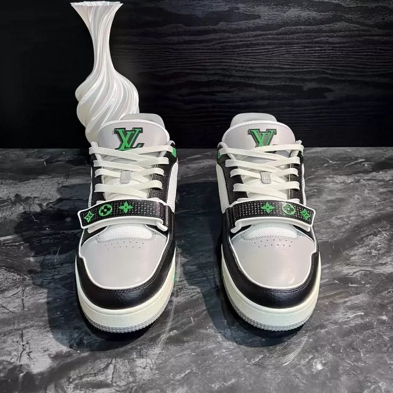 Louis Vuitton Black Green Velcro Trainer Sneakers-yf Size US 9 / EU 42 - 2 Thumbnail
