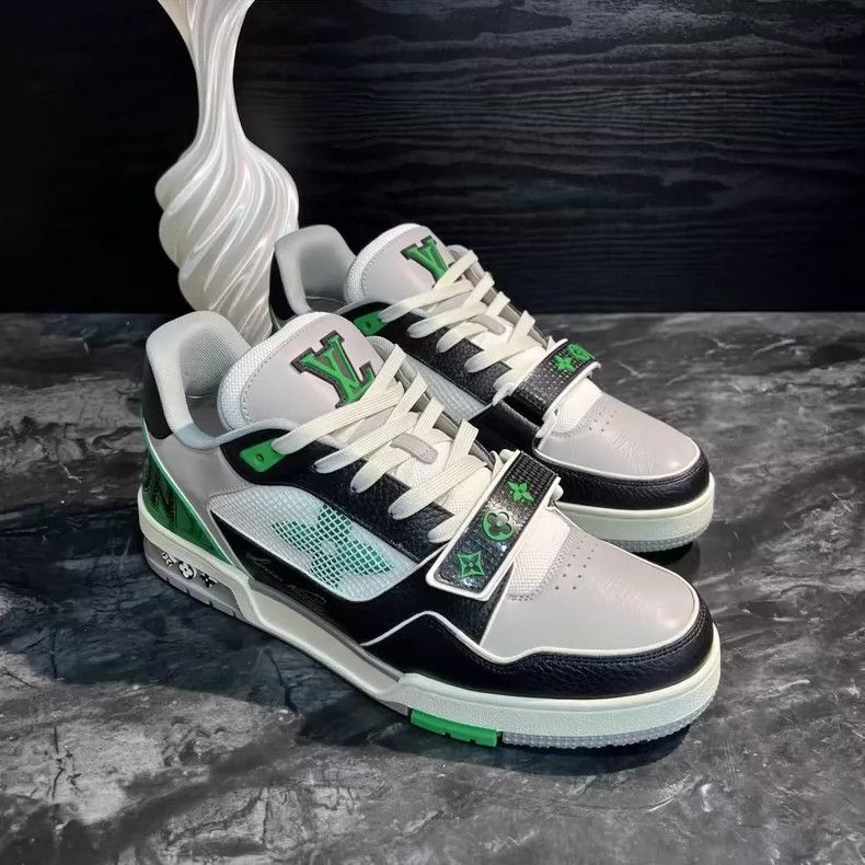 Louis Vuitton Black Green Velcro Trainer Sneakers-yf Size US 9 / EU 42 - 3 Thumbnail