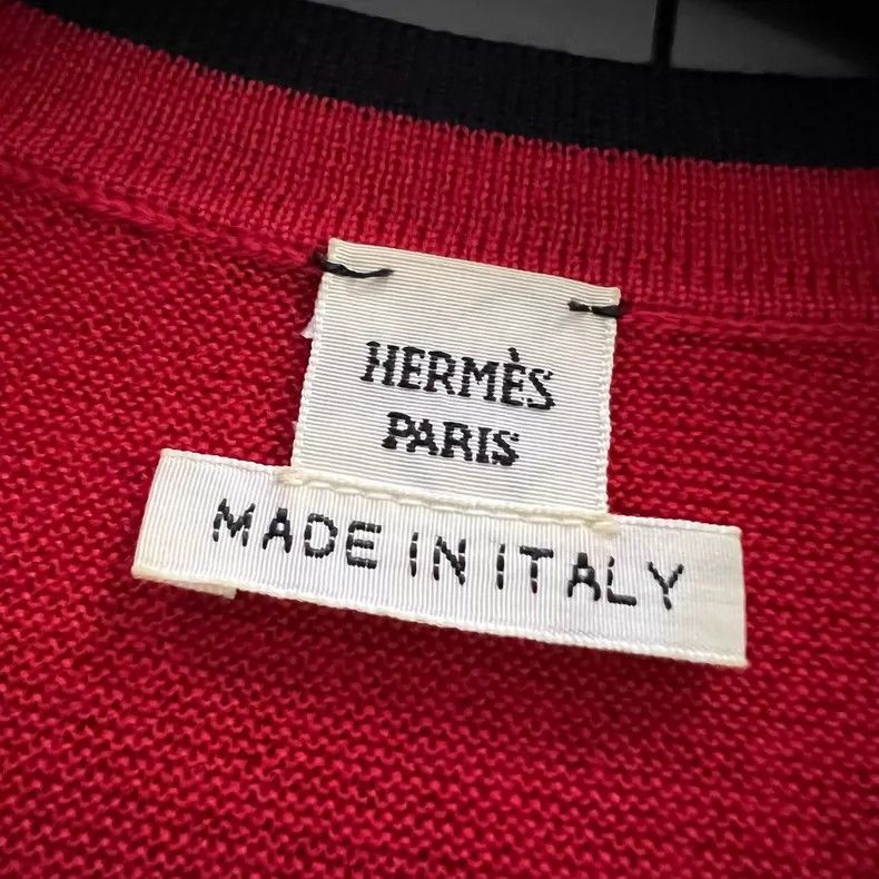 Hermes HERMES Red Knit Sweater with Round Neck-yf Size US M / EU 48-50 / 2 - 3 Thumbnail