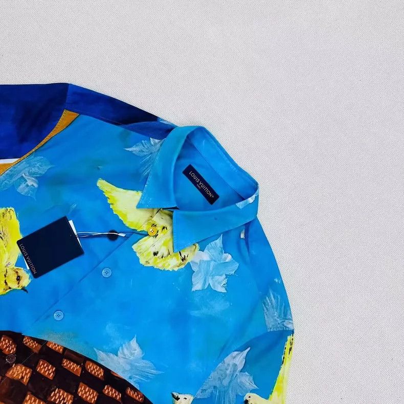 Louis Vuitton Louis Vuitton Short Sleeve Painted Shirt-yf Size US L / EU 52-54 / 3 - 3 Thumbnail