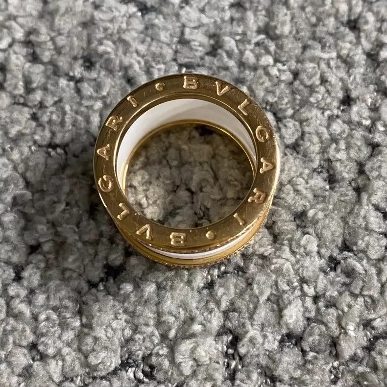 Bottega Veneta Bvlgari White Ceramic Diamond Ring-yf Size ONE SIZE - 6 Thumbnail