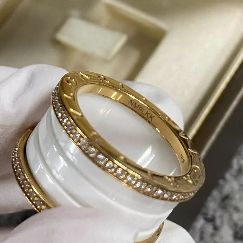 Bottega Veneta Bvlgari White Ceramic Diamond Ring-yf Size ONE SIZE - 3 Thumbnail
